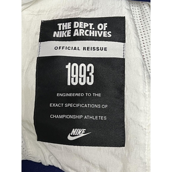Nike Windbreaker Jacket Mens Small White Red Blue 1993 Dept Archives Colorblock - Picture 10 of 15